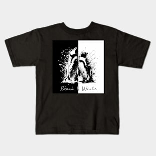 Black White Penguins Kids T-Shirt